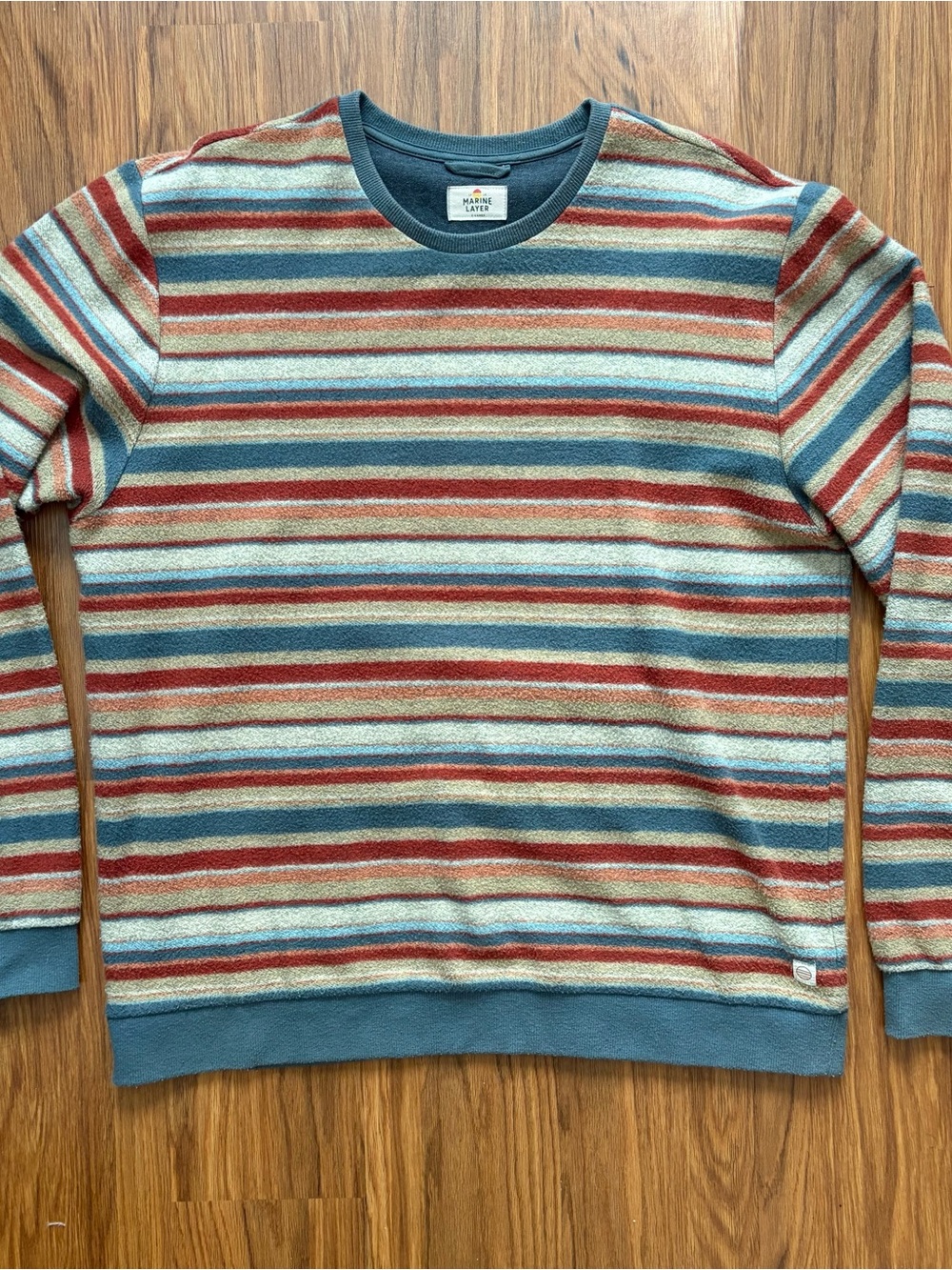 Marine Layer Crewneck Sweatshirt Stripes Midweight Mens Size XL Fall Autumn
